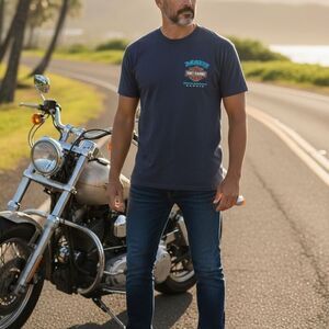 Harley-Davidson Maui Hawaii Men's 2XL Blue Graphic T-Shirt Short Sleeve